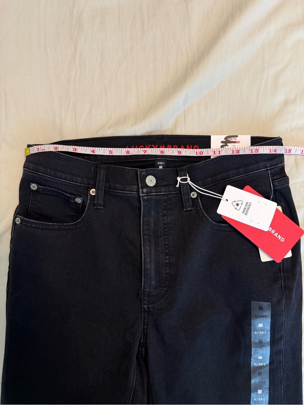 NWT Lucky Brand High Rise Bridgette Skinny // Black // Women’s 6/28 Long - Picture 7 of 14